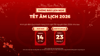 LỊCH NGHỈ TẾT NGUYÊN ĐÁN XUÂN BÍNH NGỌ 2026