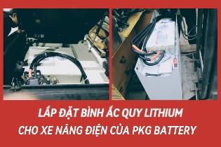 Hình ảnh thực tế lắp đặt bình lithium xe nâng điện của PKG BATTERY