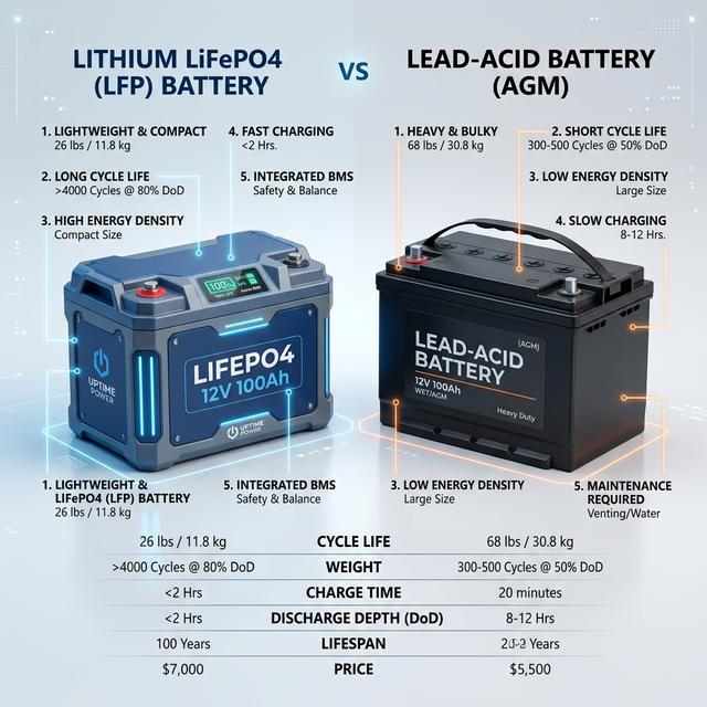 LiFePO4 vs Lead-Acid: Complete Technical Comparison