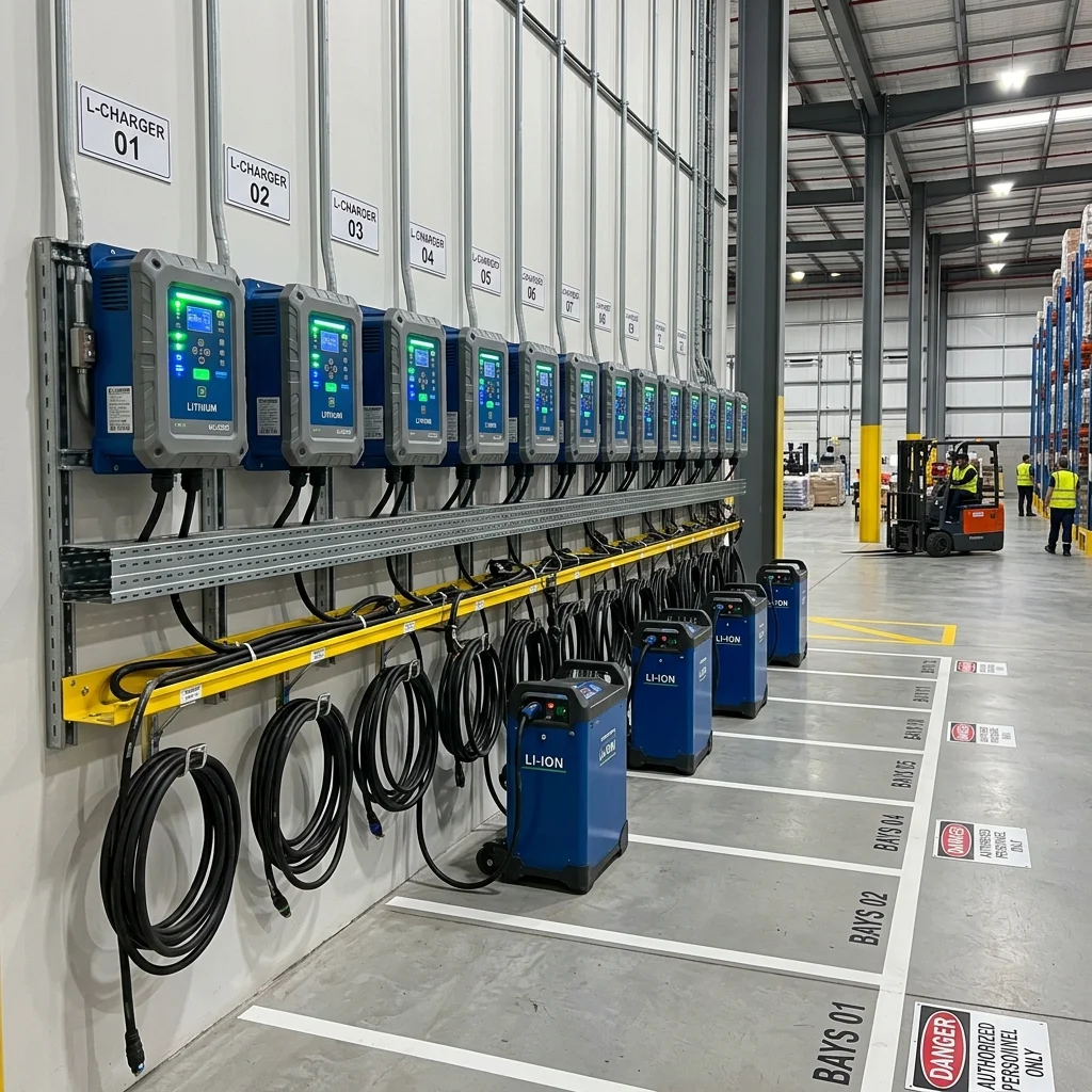 Installation of fast charger in warehouse