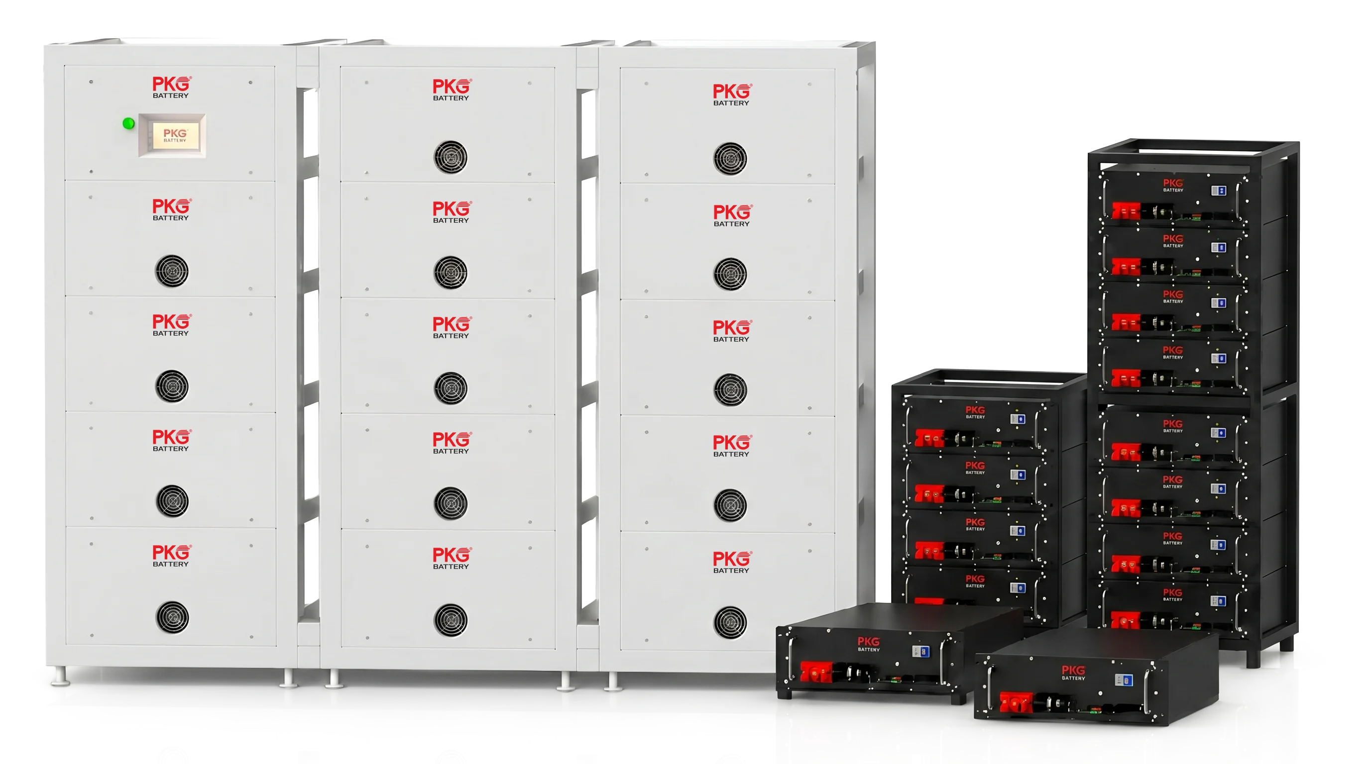 Low-voltage ESS cabinets and rack modules